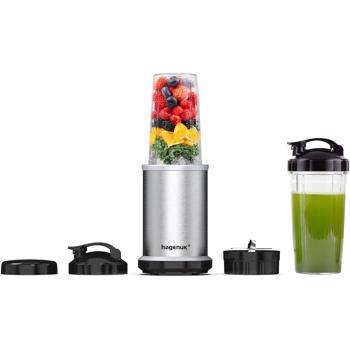 Effizienter Smoothies Maker mit To-Go Becher, 1000 W, silber: Für Smoothies & Shakes zuhause und unterwegs, gesunde Ernährung & Sport