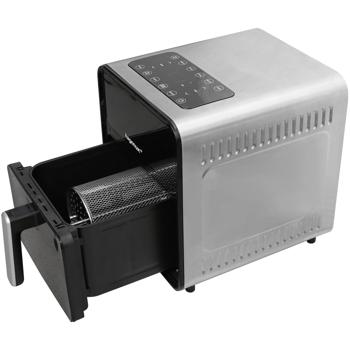 Innovative Heissluftfritteuse mit Edelstahl-Drehkorb, 1650 Watt, 8 Liter - Air Fryer für knusprige Gerichte & fettarmes Kochen, für grosse Portionen