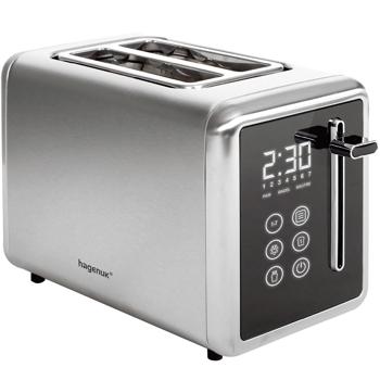 Premium Edelstahl-Toaster mit LED Display, 2-Scheiben-Toaster mit 7 Röststufen, starke 850 W - Stylische digitale Sensor Touch Bedienung