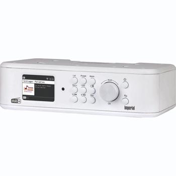 Preview: Modernes Unterbau-Küchenradio DAB+/FM, weiss, mit EWF-Notfallwarnsystem und TFT-LCD-Farbdisplay, kompakt, sicher & vielseitig
