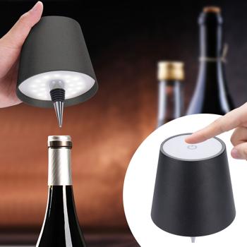 Edle Akku Flaschenlampe Schwarz: Dimmbar, 3 Lichtfarben: Verwandelt Flaschen in stimmungsvolle Leuchten