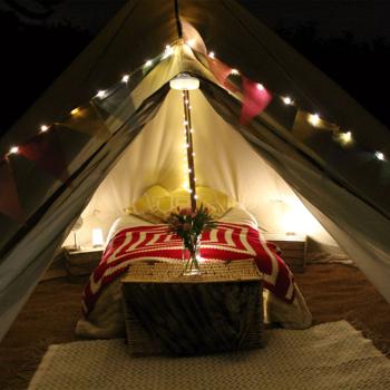 Preview: lampada da campeggio 2in1 e luci fiabesche 10m: batteria ricaricabile, 5 modalità di illuminazione, IPX4 - Un compagno flessibile per l‘esterno per un‘atmosfera perfetta quando si va in campeggio e si fa camping