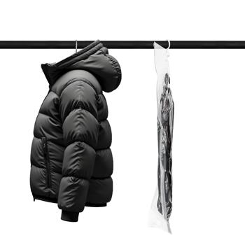 Preview: 4 sacs de rangement sous vide avec crochet, 67 x 90 cm – housses de protection – pour linge de lit et vêtements