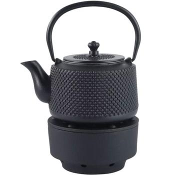 Preview: Elegante teiera in ghisa con rechaud, nera: per un calore duraturo e un‘elegante degustazione di tè