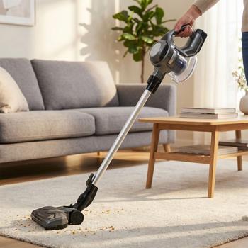 Preview: 2-in1 Zyklon Akku-Staubsauger, starke 120W, anthrazit - Kabelloser Hand- & Bodenstaubsauger, leistungsstark, beutellos & leicht