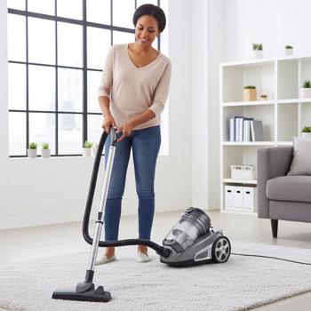 Preview: Aspirateur cyclonique sans sac 850W - Filtre HEPA, puissance turbo, nettoyage profond tapis & sols durs - Anthracite-argent, câble 5m, 78dB
