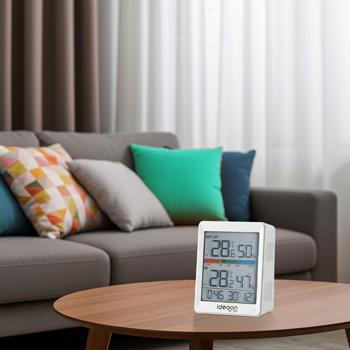 Preview: Thermometer und Hygrometer für innen & aussen, inklusive Funk-Aussensensor mit 60m Reichweite - Präzise Messungen für bestes Raumklima