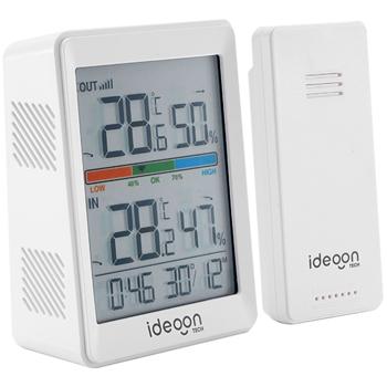 Preview: Thermometer und Hygrometer für innen & aussen, inklusive Funk-Aussensensor mit 60m Reichweite - Präzise Messungen für bestes Raumklima