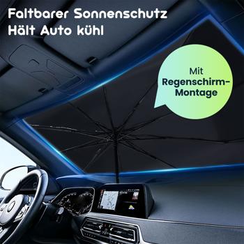 Preview: Wärmeisolierender Sonnenschutz Windschutzscheibe 125x65cm: UV50+ Schutz - Sonnenschutzschirm Frontscheibe, Hält Auto kühl, schützt Innenraum&Armaturen