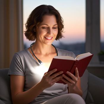 Preview: Luce da lettura a LED da appendere al collo: Dimmerabile, 3 temperature di colore, batteria ricaricabile - luce a mani libere per la lettura, il lavoro manuale e i viaggi