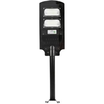 Lampione solare a LED con sensore di luminosità e telecomando, 100 watt, IP65, illuminazione esterna resistente alle intemperie per vialetti, cortili e giardini