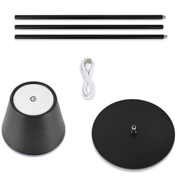 Preview: set di 2 Moderne lampade da terra LED regolabili in altezza, dimmerabili, nere, 50 /90/130 cm - un‘elegante luce d‘atmosfera per soggiorno, camera da letto e ufficio