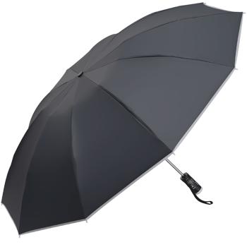 Parapluie pliant avec lampe de poche LED intégrée, Ø 105 cm – votre allié parfait contre la pluie et l’obscurité  – noir