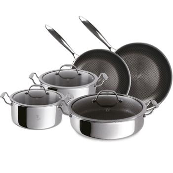 Set di pentole Premium, 8 pezzi - set di pentole eleganti e robuste per l‘uso quotidiano, pentole e padelle di alta qualità per un uso professionale in qualsiasi cucina