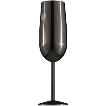 Preview: Lot de 4 Flûtes à Champagne en Métal Noir - Incassables & Élégantes pour Champagne, Prosecco, Cocktails - Acier Inoxydable 18/10, 260 ml