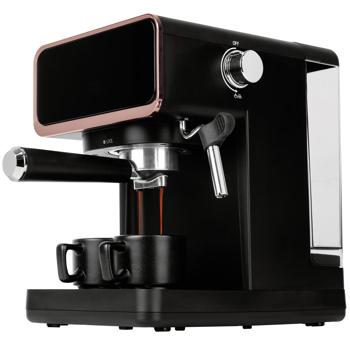 Preview: Machine à café expresso 3en1 design : noir et or rose, 950 watts, pour café moulu, dosettes & capsules, le plaisir du café parfait