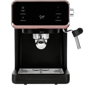 Preview: Machine à café expresso 3en1 design : noir et or rose, 950 watts, pour café moulu, dosettes & capsules, le plaisir du café parfait