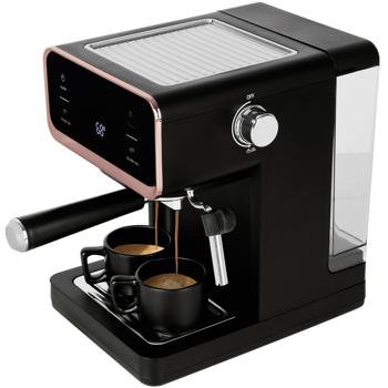 Preview: Machine à café expresso 3en1 design : noir et or rose, 950 watts, pour café moulu, dosettes & capsules, le plaisir du café parfait