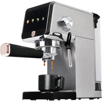 Preview: Machine à espresso à porte-filtre numérique - Pompe 20 bars, mousseur lait intégré, tasses chaudes - Noir/or rose, 1350W