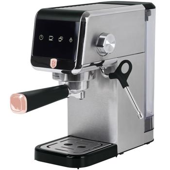 Preview: Machine à espresso à porte-filtre numérique - Pompe 20 bars, mousseur lait intégré, tasses chaudes - Noir/or rose, 1350W