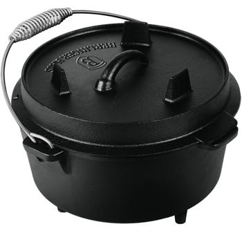 Robuster 4 Liter Dutch Oven aus Gusseisen mit Füssen: Ideal für Schmoren, Backen & Outdoor-Küche, gleichmässige Hitze