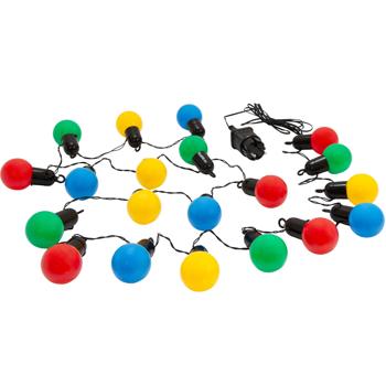 Preview: Suggestiva catena luminosa a LED a 4 colori con 20 lampadine, circa 4 m, IP44: ghirlanda di luci colorate - ideale per giardino, balcone e feste