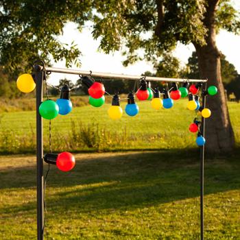 Preview: lot de 2 guirlandes lumineuses LED d‘ambiance 4 couleurs avec 20 ampoules, env. 4 m, IP44 : guirlande lumineuse colorée - idéale pour le jardin, le balcon et les fêtes