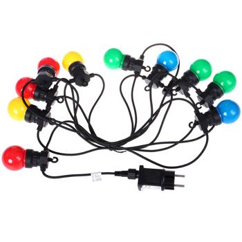 Preview: Suggestiva catena luminosa a LED a 4 colori con 10 lampadine, circa 2,7 m, IP44: ghirlanda di luci colorate - ideale per giardino, balcone e feste
