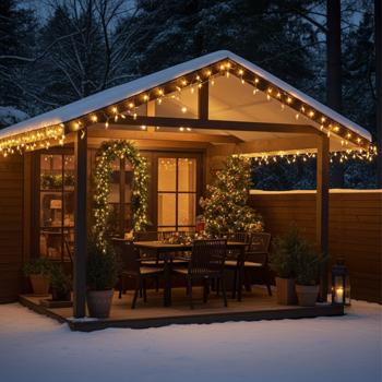 Stimmungsvolle LED Lichterkette 14m, 192 LEDs, warmweiss: 7 Leuchtmodi, batteriebetrieben, für Innen & Aussen, IP44 - Perfekte Weihnachtsdeko