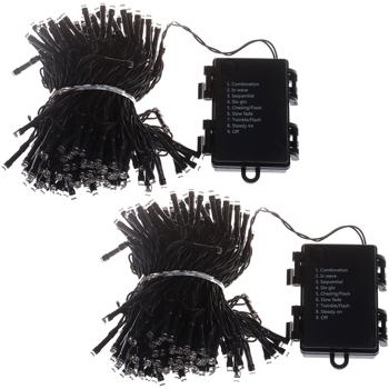 Preview: Set da 2 catene luminose LED d’atmosfera 14 m, 192 LED, bianco caldo: 7 modalità di luce, a batteria, per interni ed esterni, IP44 - Decorazioni natalizie perfette