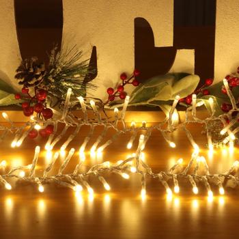 Preview: Wunderschöne LED-Büschel-Lichterkette, 2000 warmweisse LEDs, 8 Leucht-Modi, IP44, 20m - Ideal für Weihnachten, Balkon, Garten, Hochzeit & Dekoration