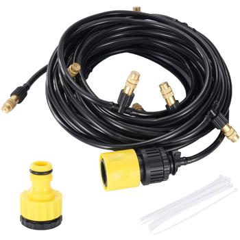 Preview: Set di spruzzatori d‘acqua con tubo da 10 metri e 10 ugelli in metallo, sistema a scatto: un refrigeratore per patio per rinfrescare istantaneamente e irrigare facilmente il giardino