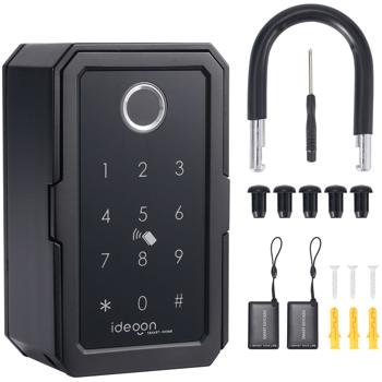 Preview: Cassaforte per chiavi intelligente con impronta digitale, PIN, scheda transponder, Bluetooth - Una keybox sicura per casa, ufficio & appartamento per le vacanze
