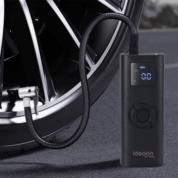 Akku Kompressor - Mobile Luftpumpe für Reifen & Bälle - 150 psi - 4.000 mAh Akku - LCD-Display - LED-Licht - inkl. Adapterset