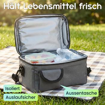 Preview: 2er-Set Mini-Kühltasche, faltbar, 6l: Hält Snacks & Getränke frisch – Ideal für Picknick & Büro – Kompakt, leicht & auslaufsicher