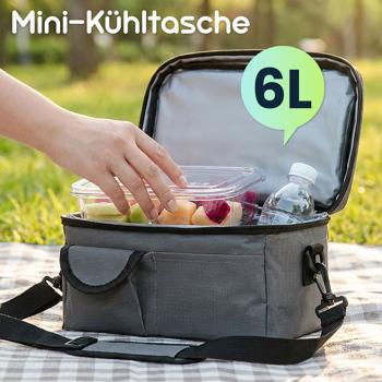 Preview: 2er-Set Mini-Kühltasche, faltbar, 6l: Hält Snacks & Getränke frisch – Ideal für Picknick & Büro – Kompakt, leicht & auslaufsicher