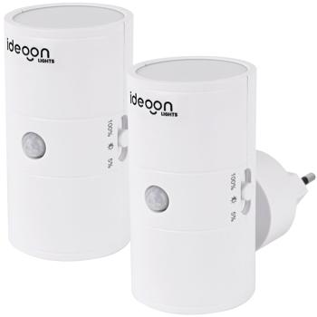 Preview: set di 2 prese di corrente luce notturna bianca dimmerabile: Luce notturna intelligente con sensore PIR e crepuscolare per un orientamento sicuro al buio