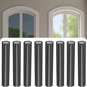 8er-Set Sichtschutzfolie grau-matt, 60 x 200 cm - selbstklebende Fensterfolie mit UV-Schutz - hitzereduzierend & ideal für Fenster, Büro & Wohnräume