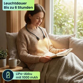 Preview: 2er-Set LED-Leseleuchte zum Umhängen: Dimmbar, 3 Farbtemperaturen, Akku – Freihändiges Licht fur Lesen, Handarbeit & Reisen