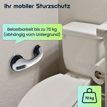 Preview: 2er-Set Haltegriff mit Saugnäpfen für Bad & WC: Bohrerfrei, flexibel & sicher – Ihr mobiler Sturzschutz & Haltgeber im Badezimmer