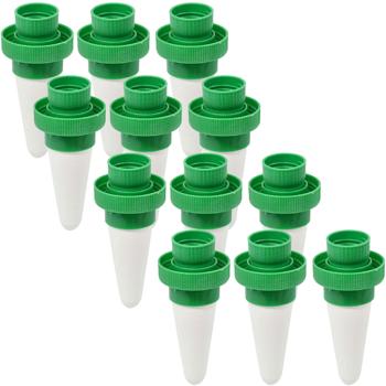 set di 12 coni di erogazione dell‘acqua in ceramica per bottiglie in PET, verde e bianco