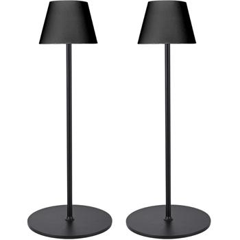 2 lampadaires LED réglables en hauteur (50/90/130 cm) – intensité variable – lampes sur pied noires design pour salon et bureau