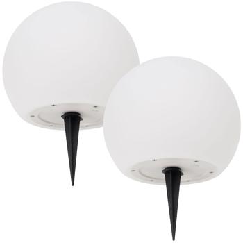 Preview: set di 2 sfere luminose a LED solari, Ø 30 cm, RGBW con telecomando, 60 Lu, IP67. Globo luminoso a colori per giardino e terrazza, resistente alle intemperie e senza fili