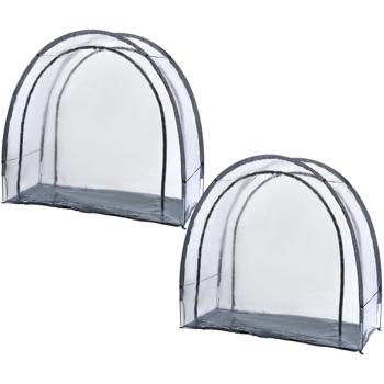 2er-Set Robustes Foliengewächshaus und Überwinterungszelt, 175x186x84 cm: Ein Pflanzenschutz für optimale Ernte & frostfreie Pflege