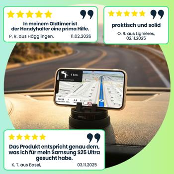 Preview: 2er-Set Premium Auto Smartphone Halterung 360°, drehbar. Beste Qualität und Stabilität für jede Fahrt – Einfache Anwendung & super Halt