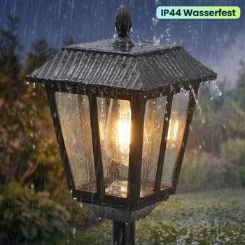Preview: Hochleistungs Solar-LED-Gartenlaterne mit Dämmerungssensor - wetterfest IP44. Für stimmungsvolle Momente im Garten und auf der Terrasse