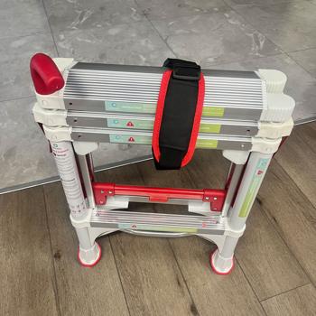 Preview: Robuste 4-stufige Teleskop-Doppeltrittleiter: Eine stabile Stehleiter klappbar für Profis & Heimwerker, Haushaltsleiter bis 4 Stufen