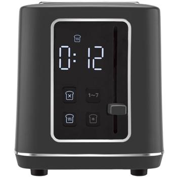 Preview: Moderner LED Toaster (Matt-Anthrazit) mit 7 präzisen Röststufen: Perfekt gebräunter Toast nach Wunsch, Auftaufunktion, Aufwärmfunktion & Stopptaste