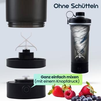 Preview: Leistungsstarker Akku-Shaker für Proteinshakes & Smoothies - Tragbar, elektrisch, USB-C aufladbar, klumpenfrei mixen - Ideal für Sport und Fitness 