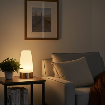Preview: Lampe à poser élégante avec détecteur de mouvement – éclairage LED sans fil blanc chaud – idéale comme veilleuse dans la chambre à coucher